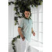 Ecer Regular Fit Superfine Men's Cotton Polo Collar Patterned T-Shirt