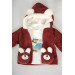 Boy Baby Cardigan With Zipper And Double Bag Welsoft 3-Piece Suit