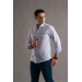Evrytime Slim Fit Fitted Square Collar Buttoned Long Sleeve Men's Summer Shirt