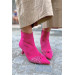 Faith Women's Fuchsia Suede Stone Heeled Boots