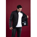 Fbi Slimfite Men's Thin Inflatable Poffer Jacket With Zipper Step Neck