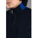 Zipper Collar Half Fisherman Lycra Men's Sweatshirt