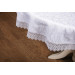 Guipure Jacquard Fabric White Table Cloth 160Cm Round - Finezza Duygu