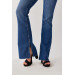 Dark Blue Jeans With Inner Slit