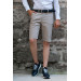 Gabardine Fabric Filled Patterned Cotton Regular Fit Chino Side Pocket Men's Shorts