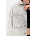 Gray Pocket Slit Detailed Oversize Denim Jacket
