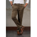 Thin Ribbed Regular Cut Piping Men's Corduroy Trousers