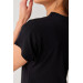 Women's Plain Black High Collar Basic Knitted T-Shirt