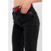 Women's Flare Belted Spanish Leg Black Lycra Jeans