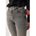 Women's Smoked Color High Waist Lycra Denim Fabric Mom Fit High Waist Jean