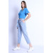 Women's Cotton Jeans Pants Blue