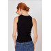 Women's Black Ribbed Knitted Halter Collar Undershirt