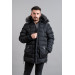 Hooded Quilted Inner Fleece Men's Inflatable Coat