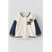Girls' Button Front Back Detail Mickey College Cardigan