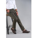 Classic Fit Personality Textured Cotton Gabardine Trousers