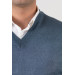 Classic Cut V-Neck Long Sleeve Men's Wool Knit Sweater
