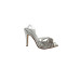 Silver Women's Transparent Stone Thin Heeled Evening Dress Shoes