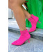 Malia Women's Fuchsia Suede Gathered Heeled Boots