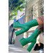 Barbie Green Double Platform Skin Heeled Boots