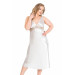 Markano Large Size Ecru Long Double Satin Dressing Gown And Nightgown Set