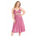 Markano Large Size Dried Rose Long Double Satin Dressing Gown And Nightgown Set