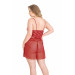 Markano Plus Size Red Short Tulle Nightgown