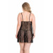 Markano Plus Size Black Short Tulle Nightgown