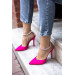 Celina Fuchsia Satin Stone Women's Heeled Shoes