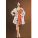 Markano Floral Dressing Gown Nightgown Double Satin Suit Orange