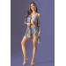 Markano Patterned Satin Set Of 4 Blue Shorts