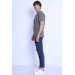 Men's Skinny Fit Low Waist Trousers Blue Black