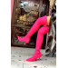 Fabienne Fuchsia Matte Stretch Women's Above Knee Heeled Boots