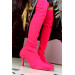 Fabienne Fuchsia Matte Stretch Women's Above Knee Heeled Boots