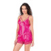 Fuchsia Satin Babydoll Shorts Set