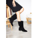 Kaila Black Women's Suede & Shearling Boots