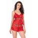 Markano Red Satin Babydoll Shorts Set