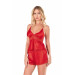 Markano Red Satin Babydoll Shorts Set