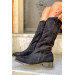 Linda Black Suede Women's Heeled Boots