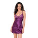 Markano Purple Short Satin Nightgown