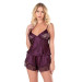 Markano Plum Satin Babydoll Shorts Set