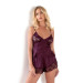 Markano Plum Satin Babydoll Shorts Set