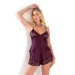 Markano Plum Satin Babydoll Shorts Set