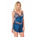 Markano Petrol Blue Satin Babydoll Shorts Set