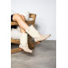 Pisa Beige Suede Shearling Women's Boots