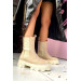 Romalda Nude Suede Elastic Women's Boots