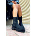 Romalda Women's Black Suede Elastic Boots