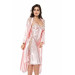 Markano Salmon Long Double Satin Dressing Gown And Nightgown Set