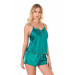 Markano Emerald Satin Babydoll Shorts Set