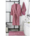 Embroidered Anthracite Head Towel Bathrobe-Anthracite 50X70 Mop Set