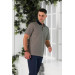 Nehi̇r By Faruk Ülker Polo Neck Pocketed Patterned Mercerized Superfine Cotton Men's T-Shirt